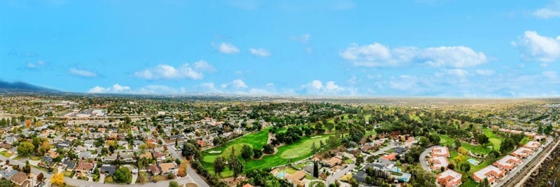 Aerial of Rancho Cucamonga, California