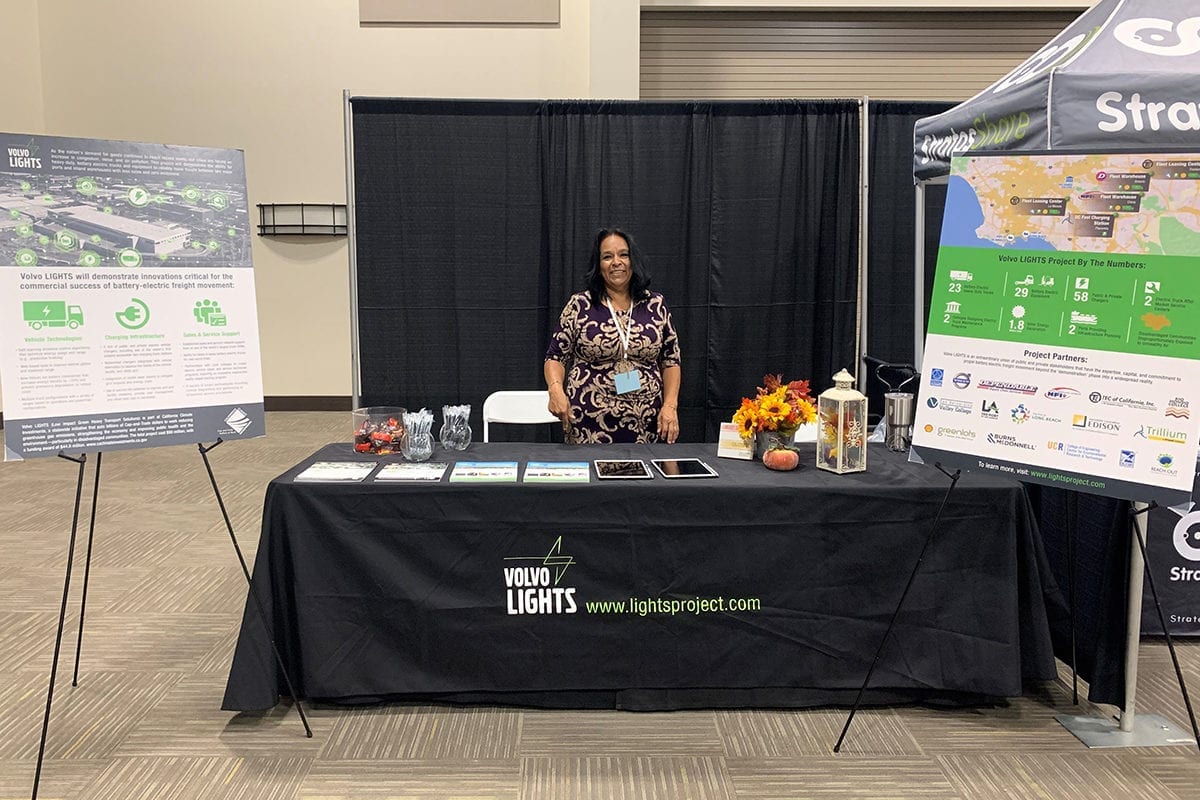 The team at Reach Out, a community-based organization, staffed a Volvo LIGHTS information booth at the Alt Car Expo on October 16, 2019, in Riverside, California.